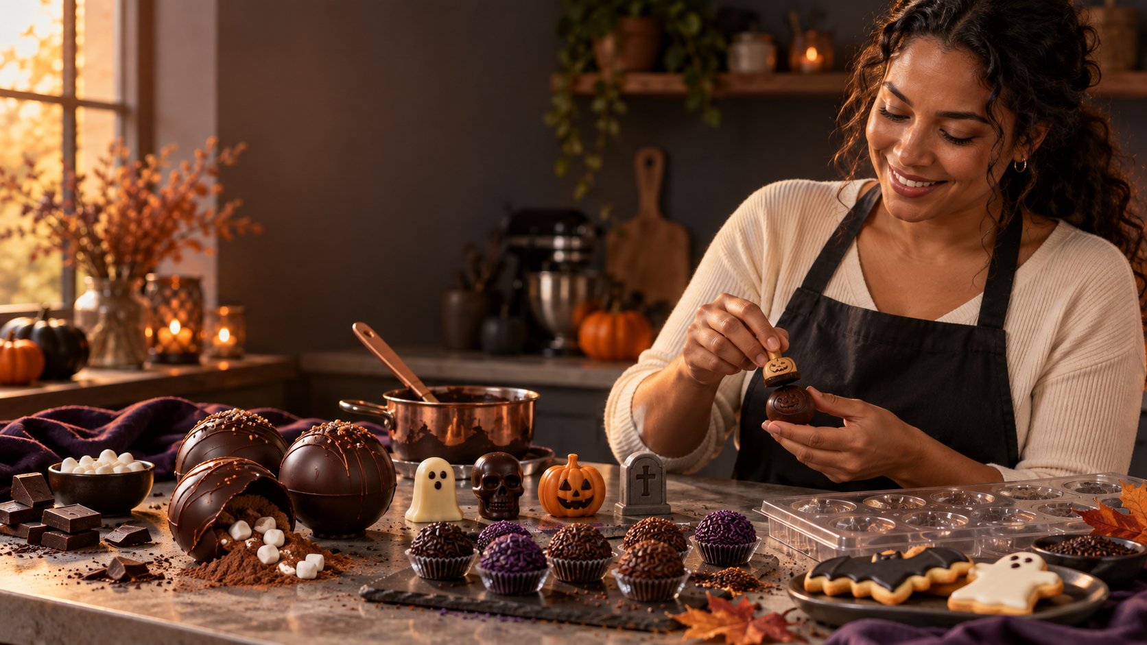 Halloween Treats, Made at Home: Chocolate Molds, Brigadeiros & Hot Cocoa Bombs