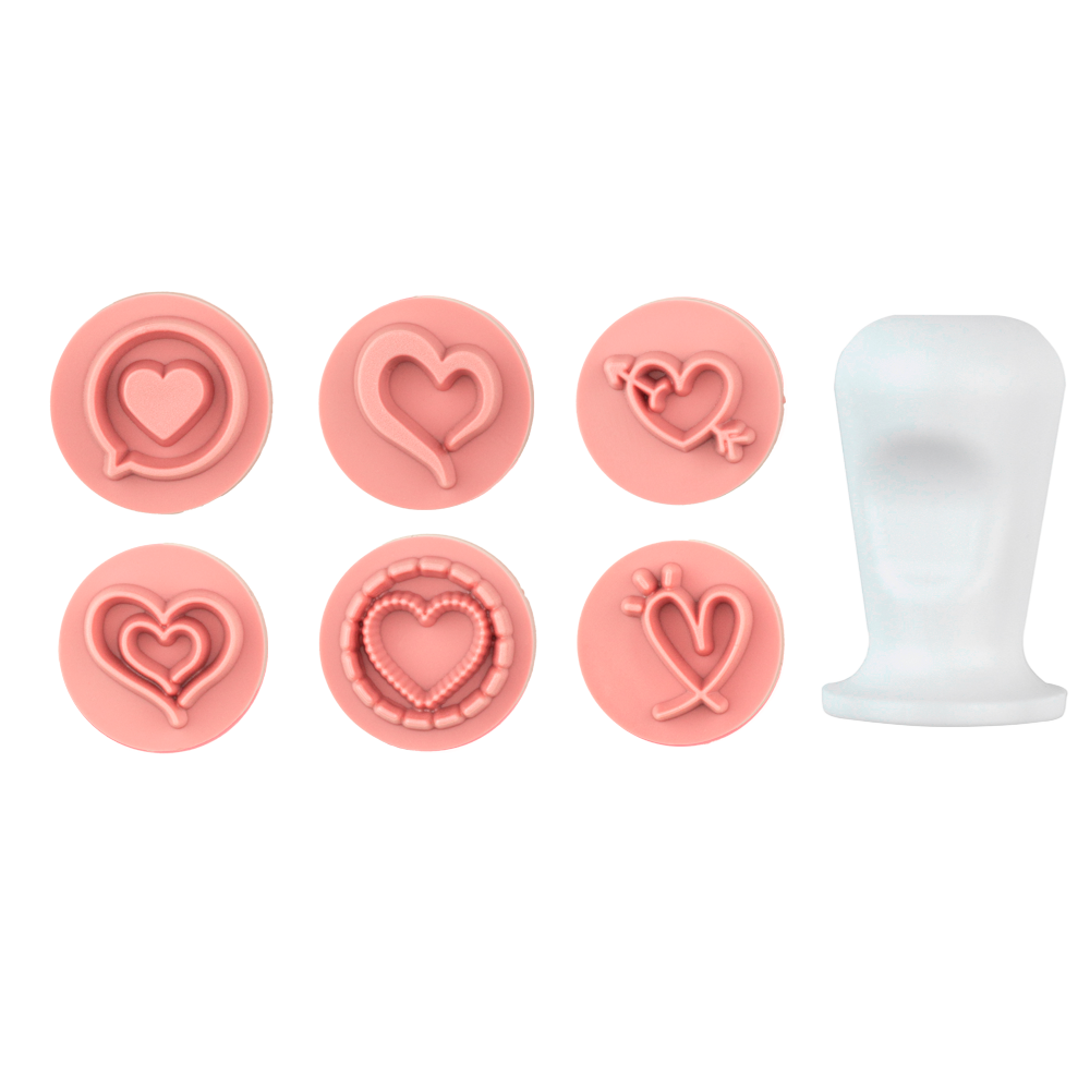"Hearts" Embossing Candy Stamp Set (BlueStar 7 pieces) 2cm