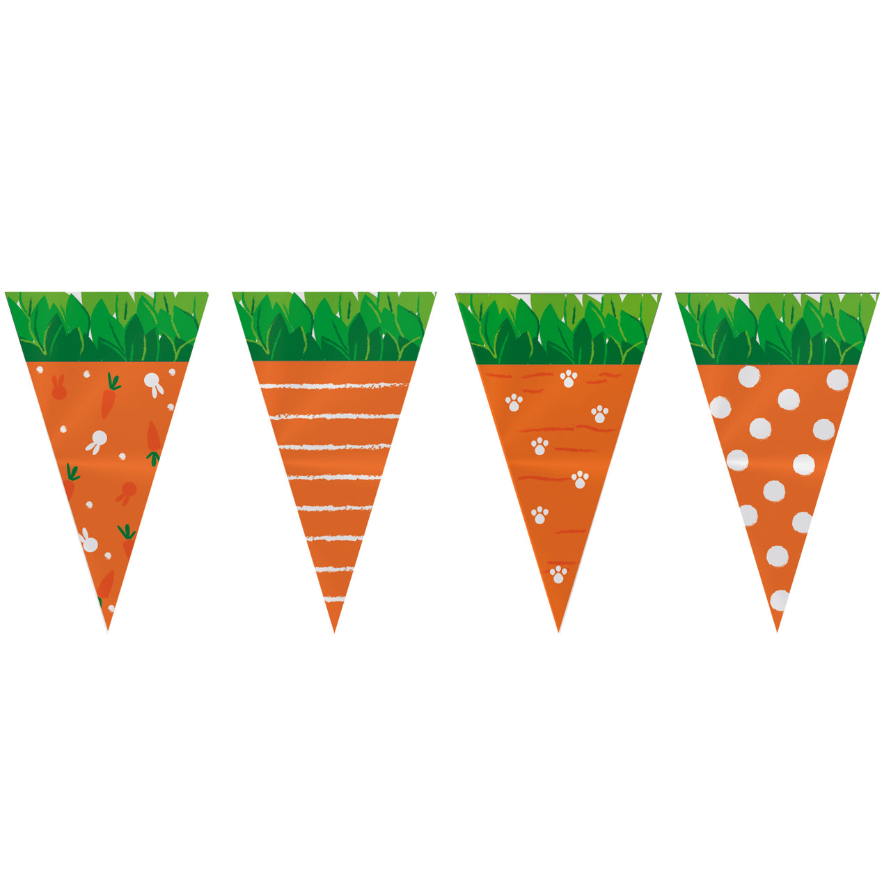 Carrot Cone-Shaped Plastic Bags - Pack of 50