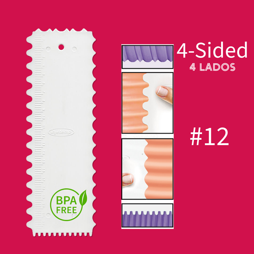 4-Sided Plastic Cake Decorating Comb #12 (3" X 9")