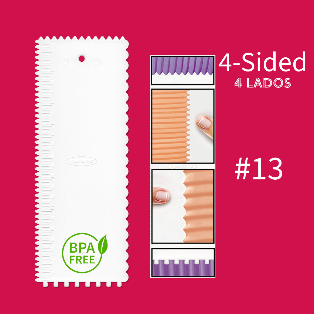 4-Sided Plastic Cake Decorating Comb #13 (3" X 9")