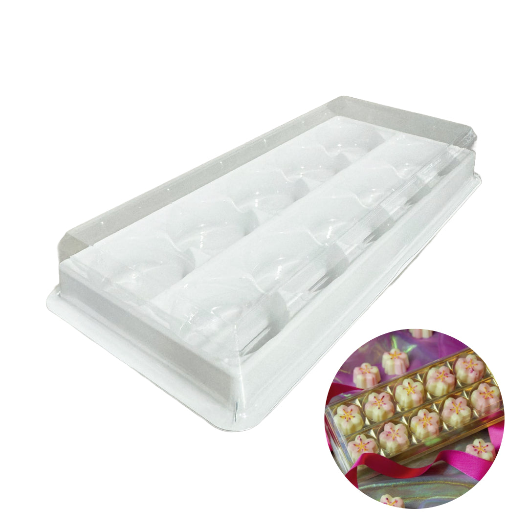 10 Cavities Clear/White Candy Case w/ Lid (10 count) BWB