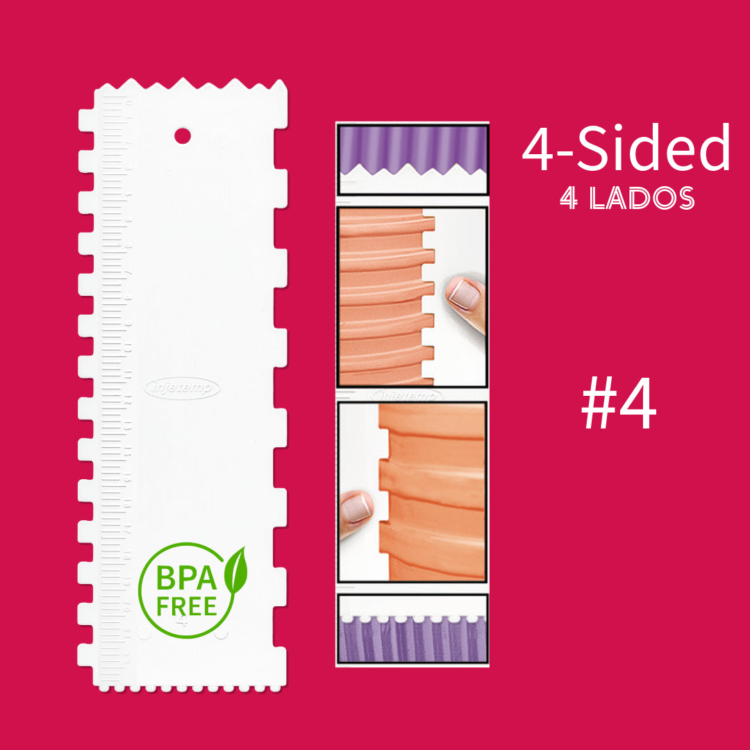 4-Sided Plastic Cake Decorating Comb #4 (3" X 9")