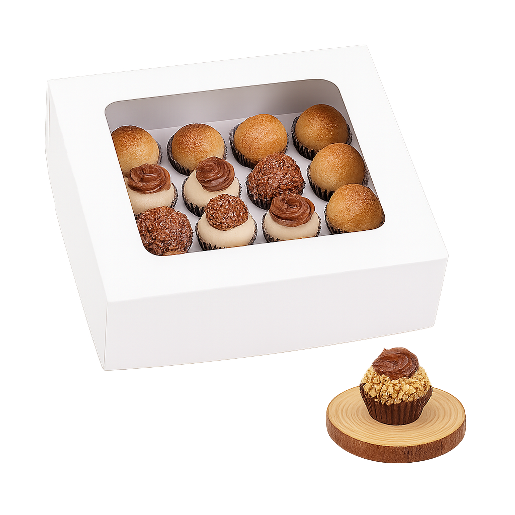Clear-Window Box for 25 Candies or Brigadeiros – With Removable Tray | Pack of 10 Units