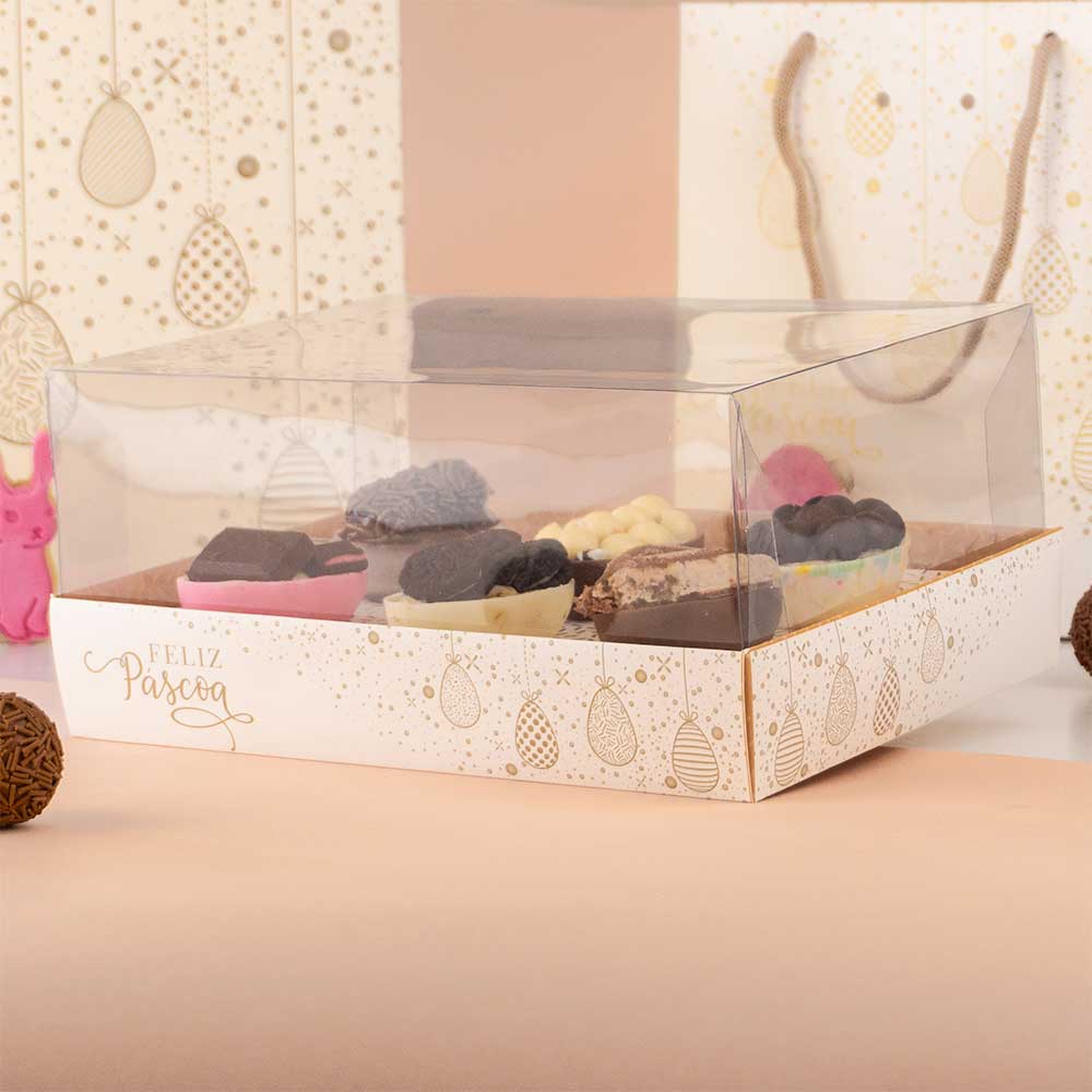 Box for Easter Egg With Clear Lid. (For 50g  egg shells) BLISS Line - 10 Pack