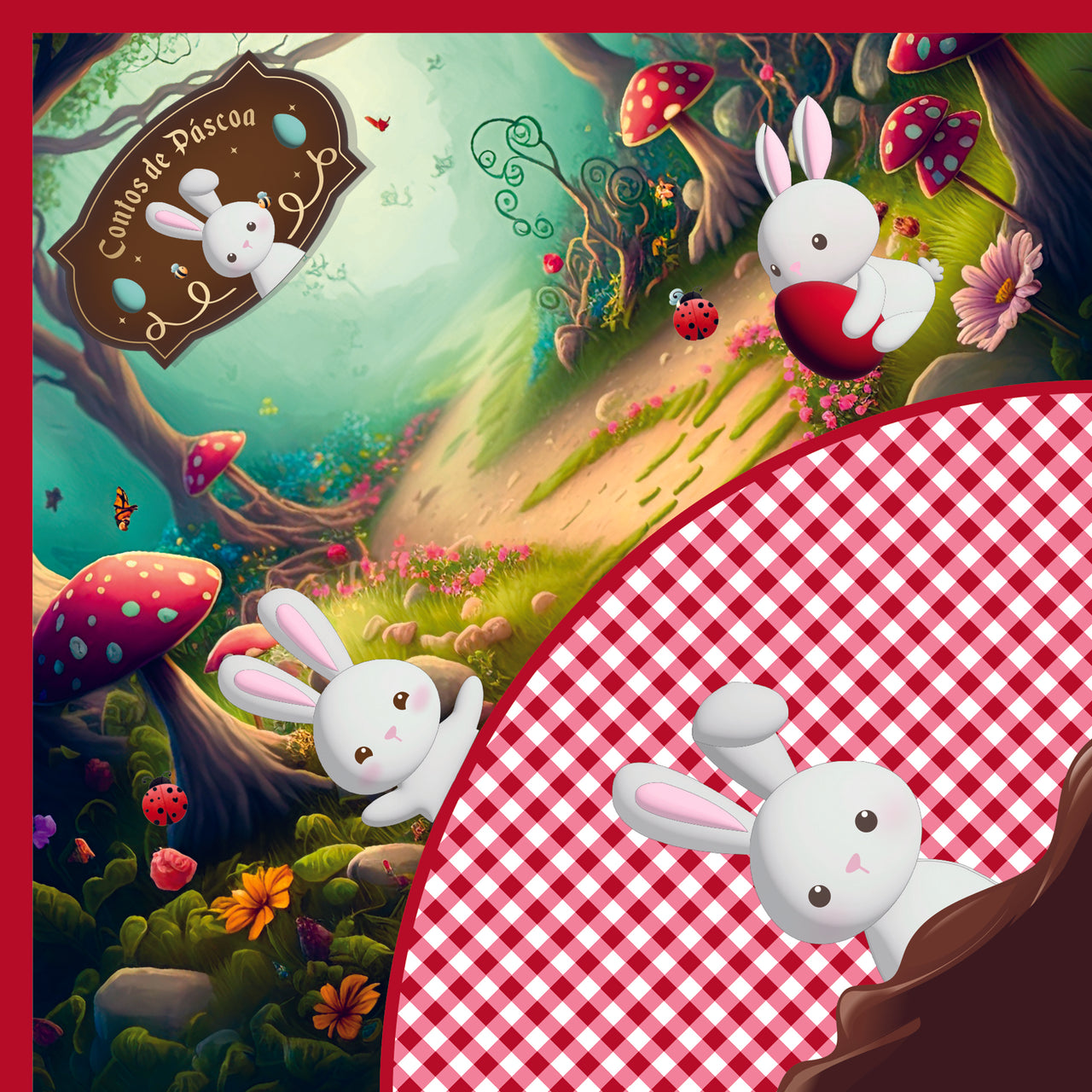 Wrapping Paper for 150g to 250g Easter Egg - 5 pack CONTOS DE PASCOA RED