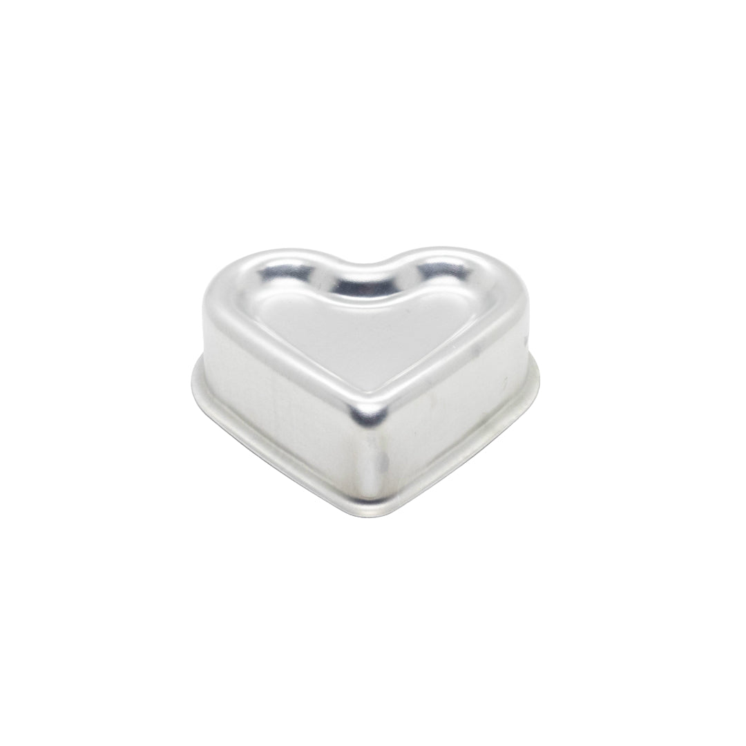 Aluminum Mini Cake Pan with Heart Design 12x13x4.5cm (LxWxH)