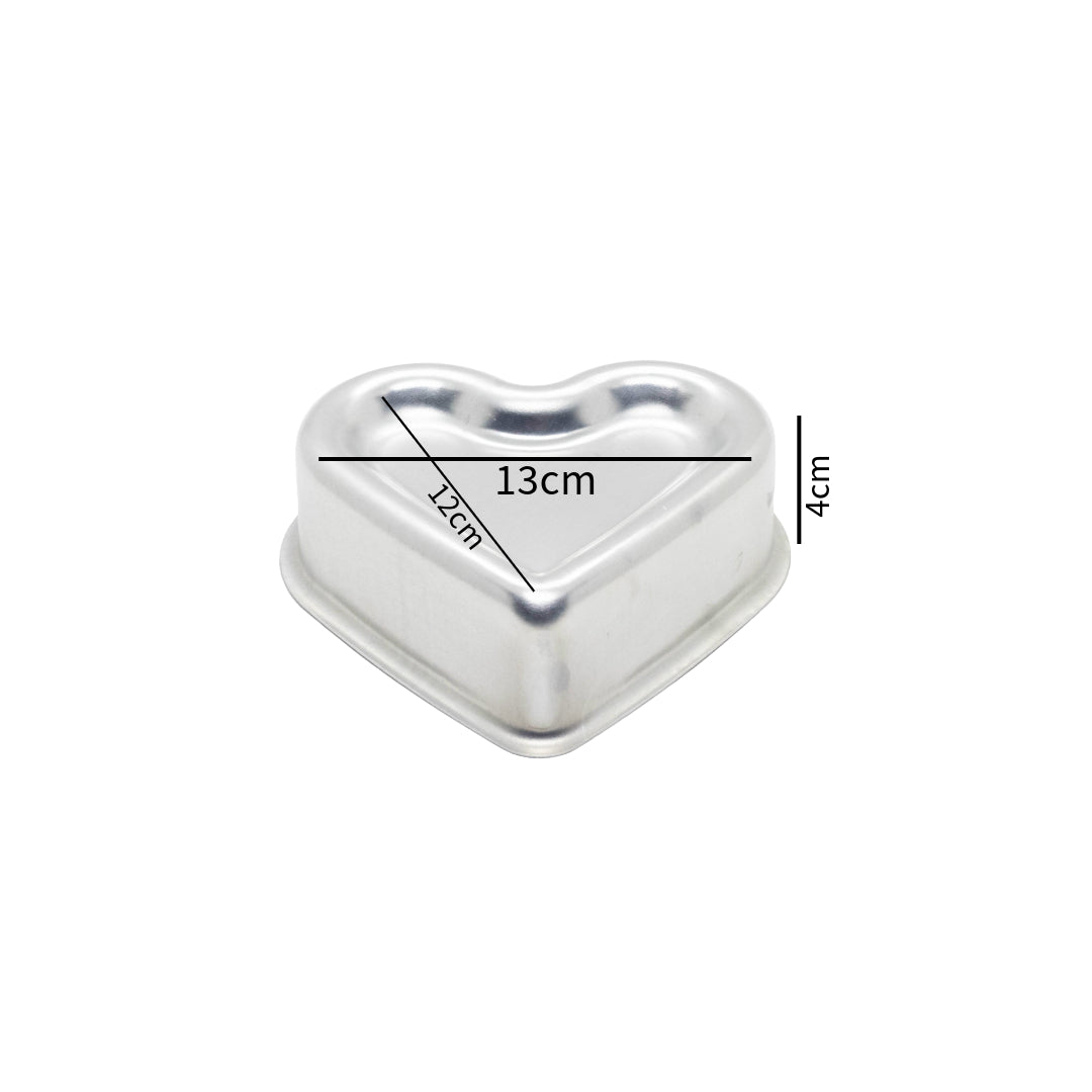 Aluminum Mini Cake Pan with Heart Design 12x13x4.5cm (LxWxH)