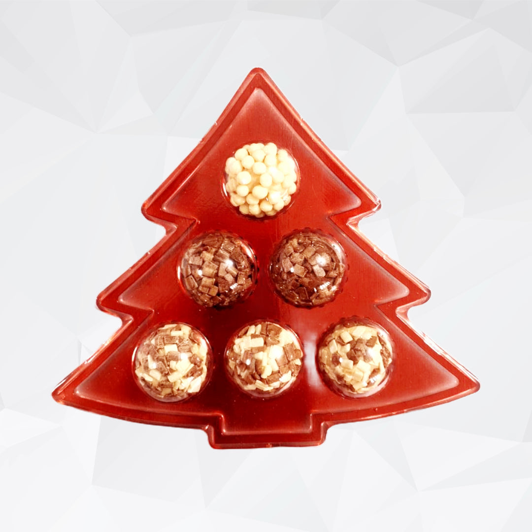 6 cavities Clear/Red Christmas Tree Candy case (5 count)