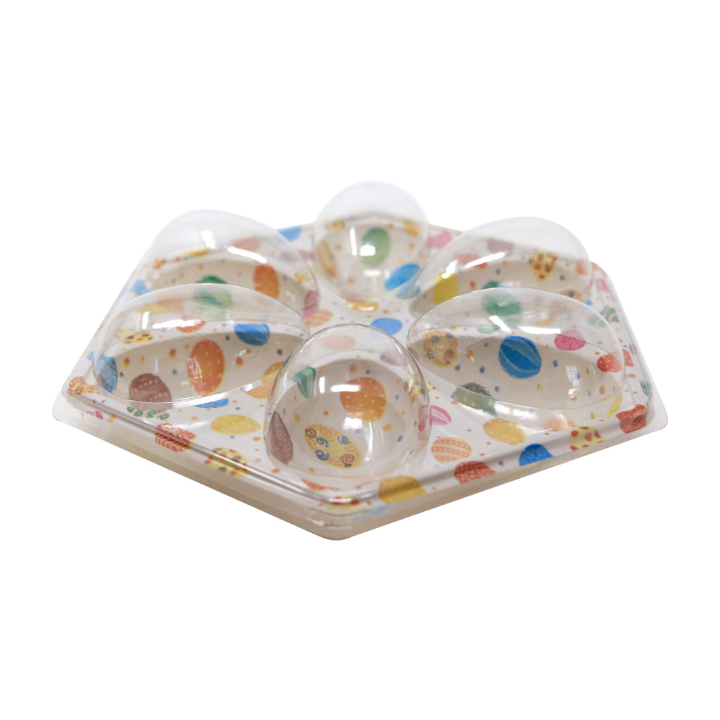 6 Cavities 50g Easter Egg (Egg design/Clear Case ,5 count)