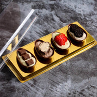 Thumbnail for 4 Cavities Clear/Gold Easter 50g Egg Shell Case w/ Lid (10 count) BWB