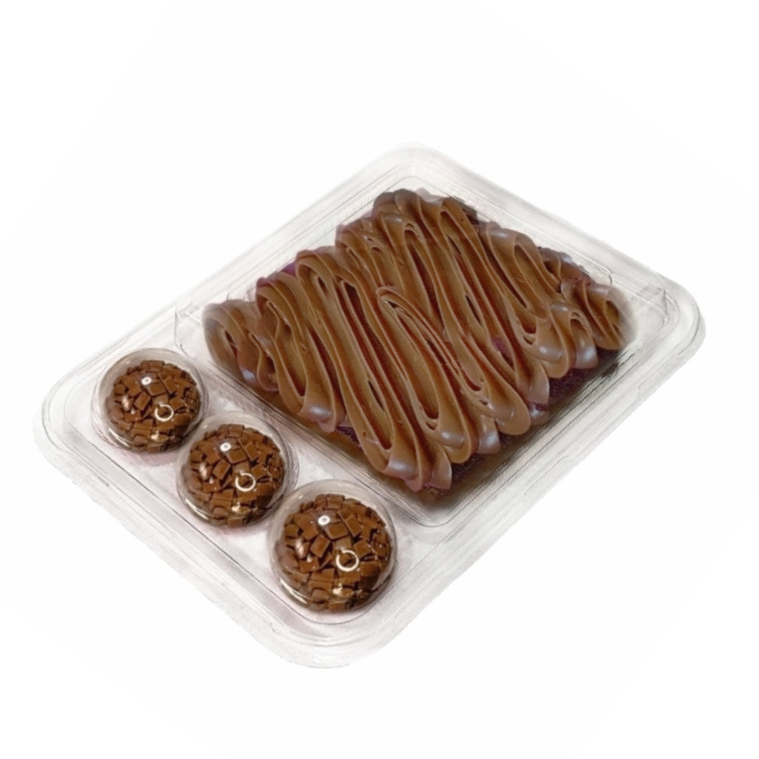 Container for Slice Cake and 3 candies (5-Pack) Clear