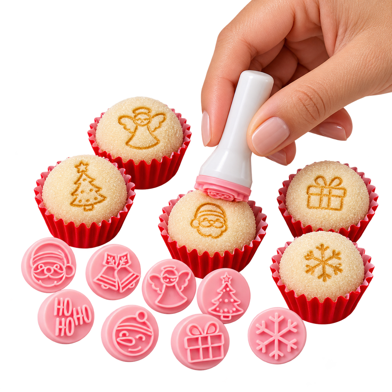 Mini Fondant & Brigadeiro Embosser Stamp Set – Christmas | 1.5 cm (0.59 in) | Natal
