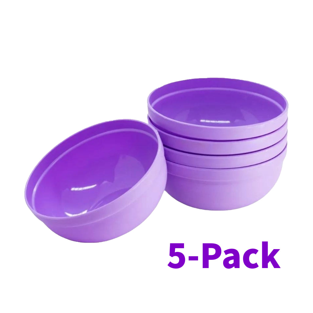 Plastic Mini Bowl 270ml Capacity (5-Pack) Lavender