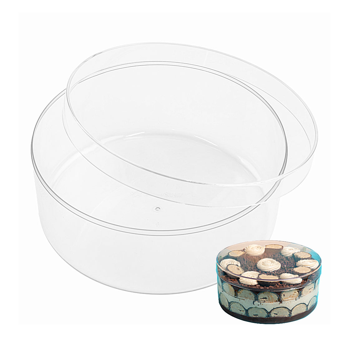 Rounded Crystal Plastic Cake Box 1.5 L Capacity