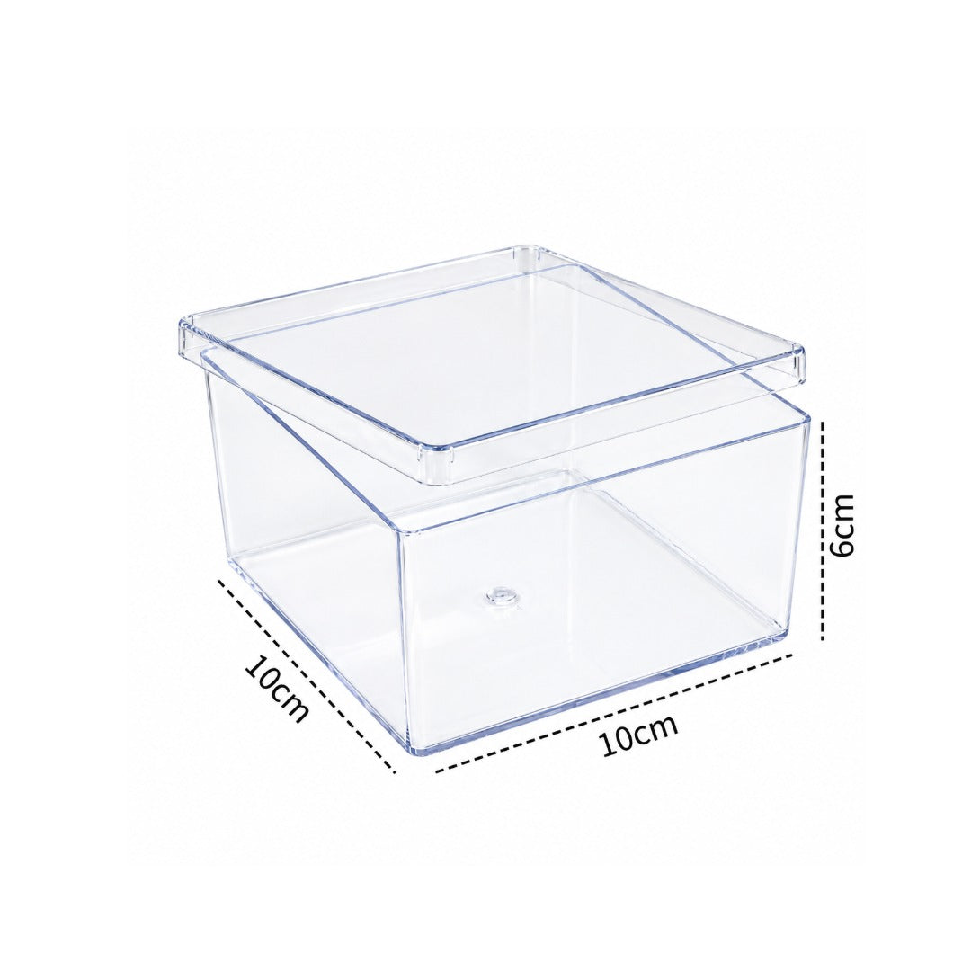 Square Crystal Clear Plastic Cake Box – 500 mL | 10 × 10 × 6 cm (3.94 × 3.94 × 2.36 inches)