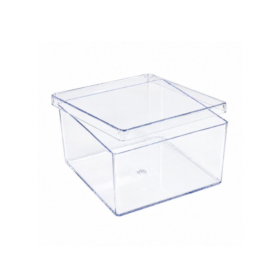 Square Crystal Clear Plastic Cake Box – 500 mL | 10 × 10 × 6 cm (3.94 × 3.94 × 2.36 inches)