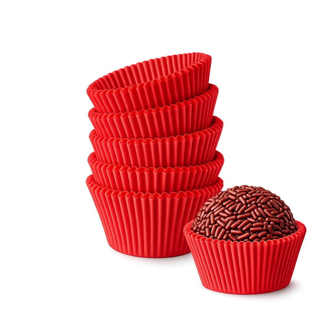 Premium Greaseproof Paper Candy Cups for Brigadeiros – RED