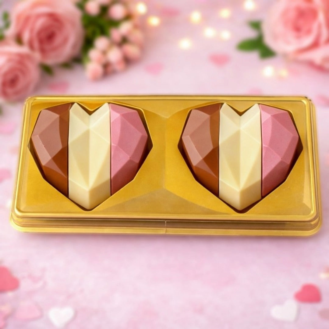 Sliced Hearts 200g (Shell) 3-Part Chocolate Mold (BWB)