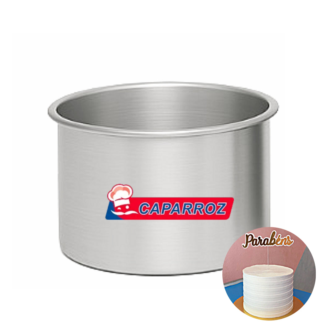 Tall Round Cake Pan – 6” x 4.75” (15.3 x 12 cm) – Deep Aluminum Baking Mold by Caparroz