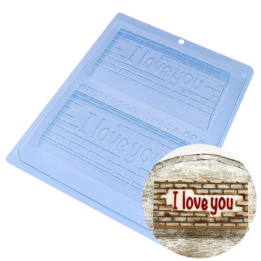 I Love You Brick Bar 3-Part Chocolate Mold (BWB)