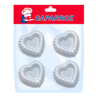 Thumbnail for Decorative Heart-Shaped Mini Aluminum Baking Pans – Set of 4 (3.5 x 1.6 in) | Caparroz