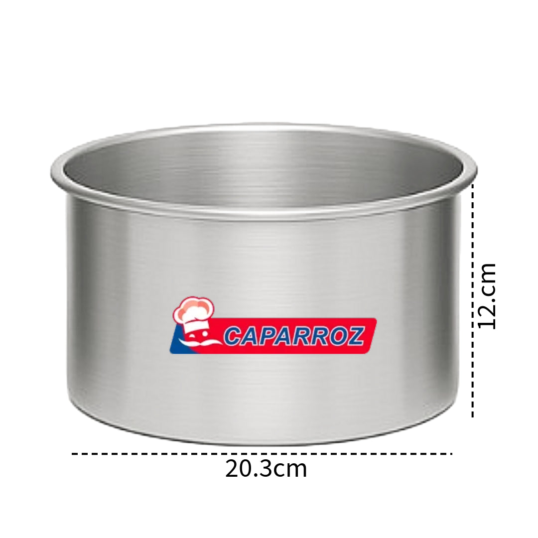 Tall Round Cake Pan – 8” x 4.75” (20.3 x 12 cm) – Deep Aluminum Baking Mold by Caparroz