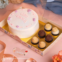 Thumbnail for Bento Cake and 6 Brigadeiros Packaging with Laminated Base and Clear Acetate Lid (10 pack) Carinho