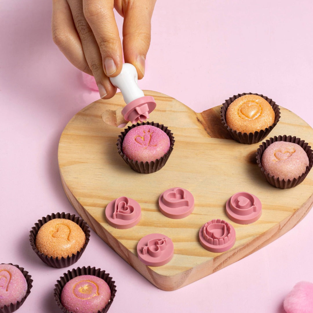 "Hearts" Embossing Candy Stamp Set (BlueStar 7 pieces) 2cm