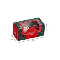 Thumbnail for 2 Cavities Christmas Brigadeiro Box with Clear Lid - Vintage Theme (10 Pack)