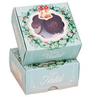 Thumbnail for 4 Cavities Christmas Brigadeiro Box with Clear Lid - Christmas Wreath Theme (10 Pack)