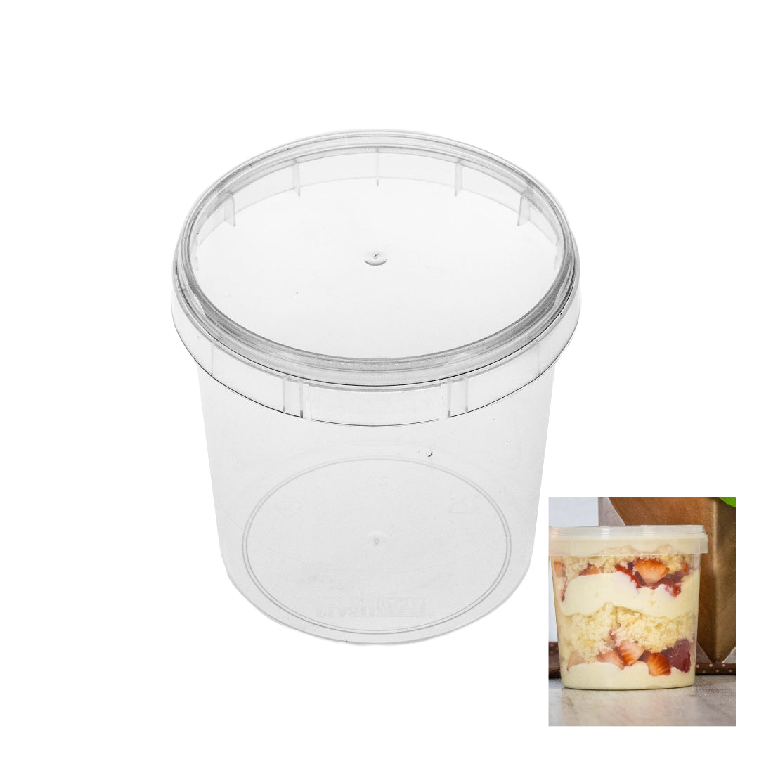 Rounded Containers For Cake In A Jar With Lid  (220ml) - 10 Pack