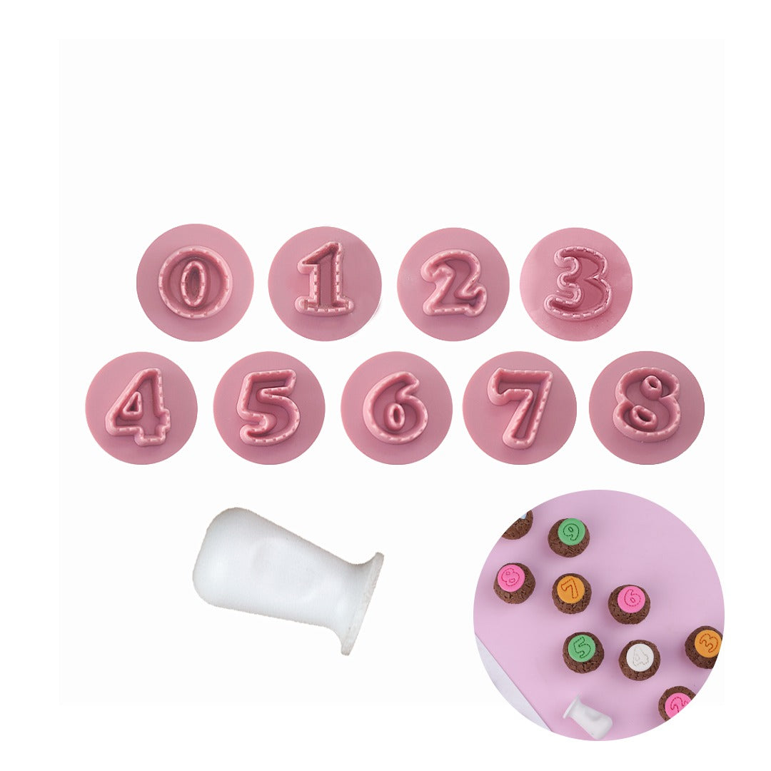 Mini Candy Stamp for Cake Decorating (BlueStar 7 pieces) 2cm (Balloon Numbers | Numeros Fofos