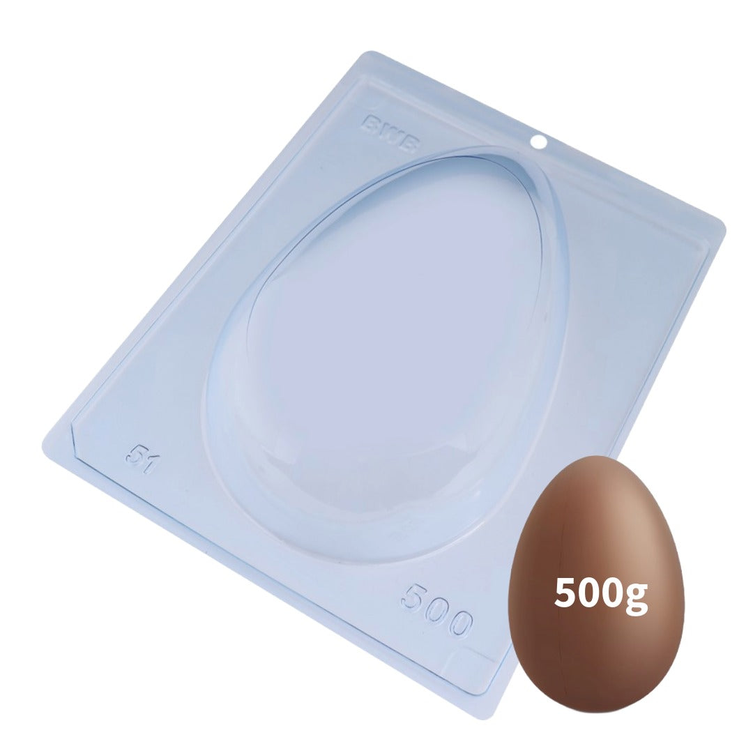 Plain Easter Egg 3-Part Chocolate Mold 500g Shell (BWB)