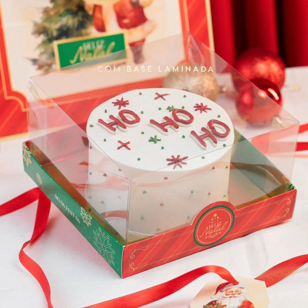 Mini Cake Boxes with Christmas Theme with Clear Lid (10 pack)