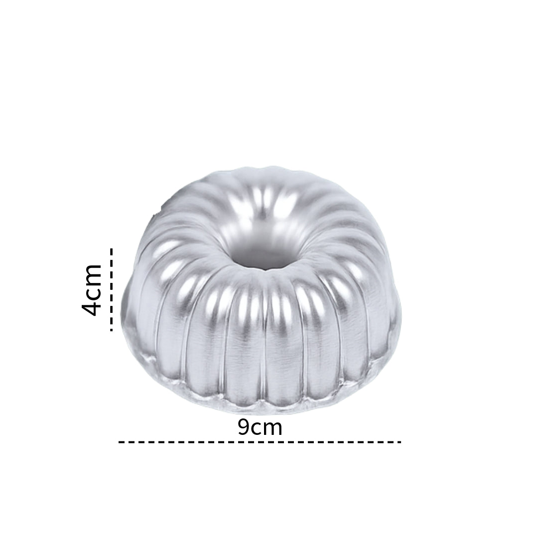 Mini Bundt Cake Pans – Decorative Fluted Design | 9x4cm Aluminum Set of 6 by Caparroz