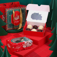 Thumbnail for 6 Cavities Christmas Brigadeiro Box with Clear Lid - Christmas Tree Theme (10 pack)