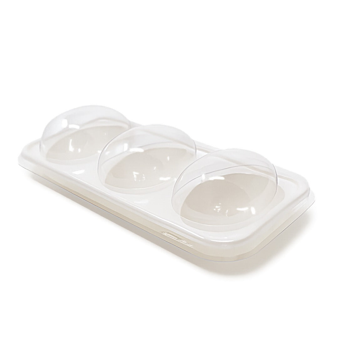 3 Cavities 50g Easter Egg White/Clear Case  (5 count)