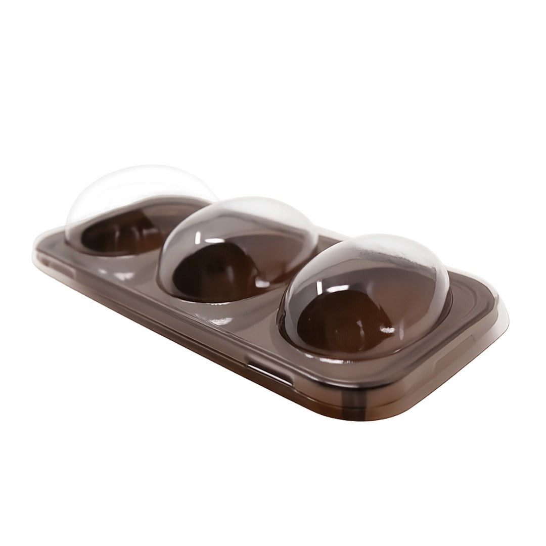 3 Cavities 50g Easter Egg Brown/Clear Case  (5 count)