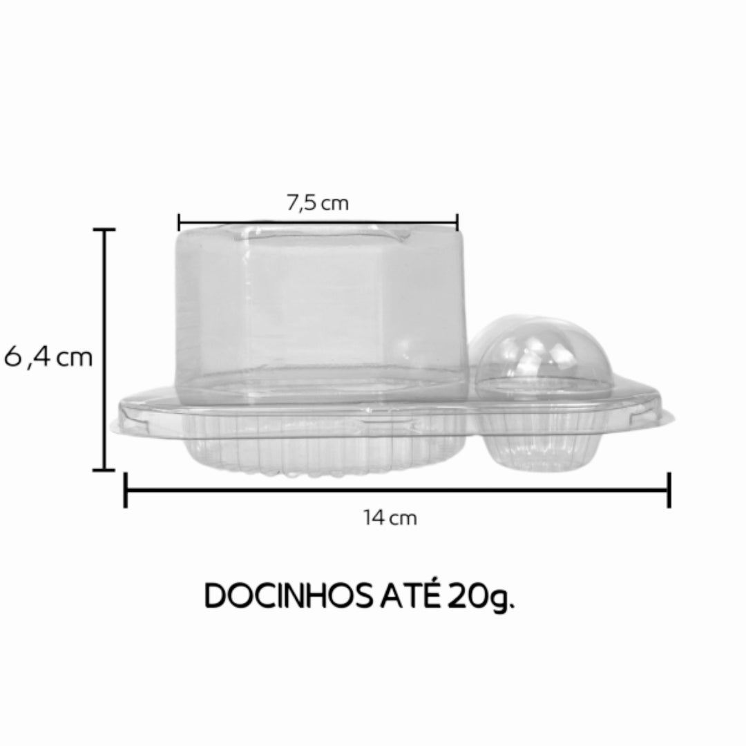 Case for mini-Cake and 2 Candies (5-Pack) Clear