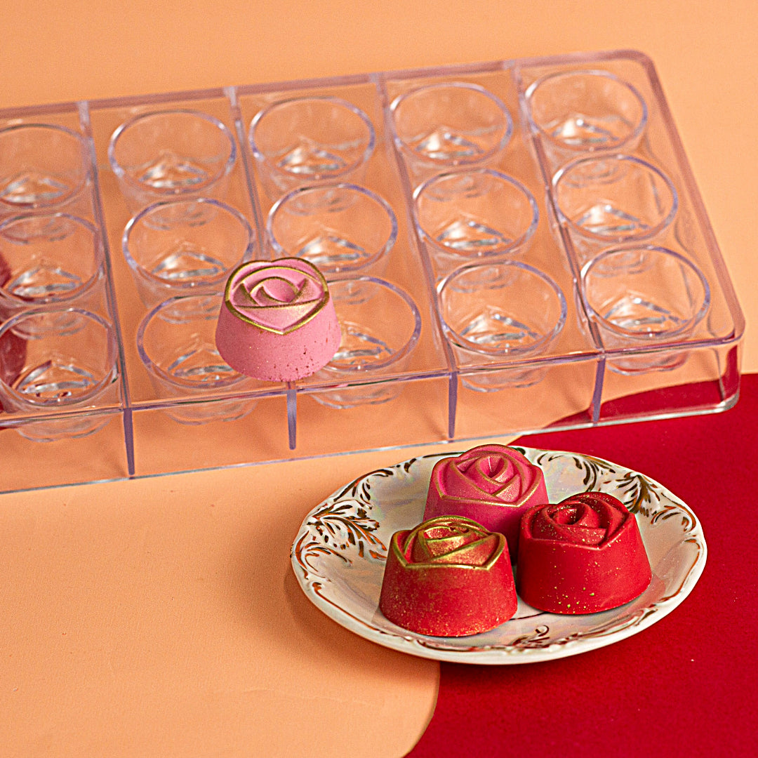 Rose Shaped Hard Chocolate DIY Candy Mold – 18 Cavities – BlueStar