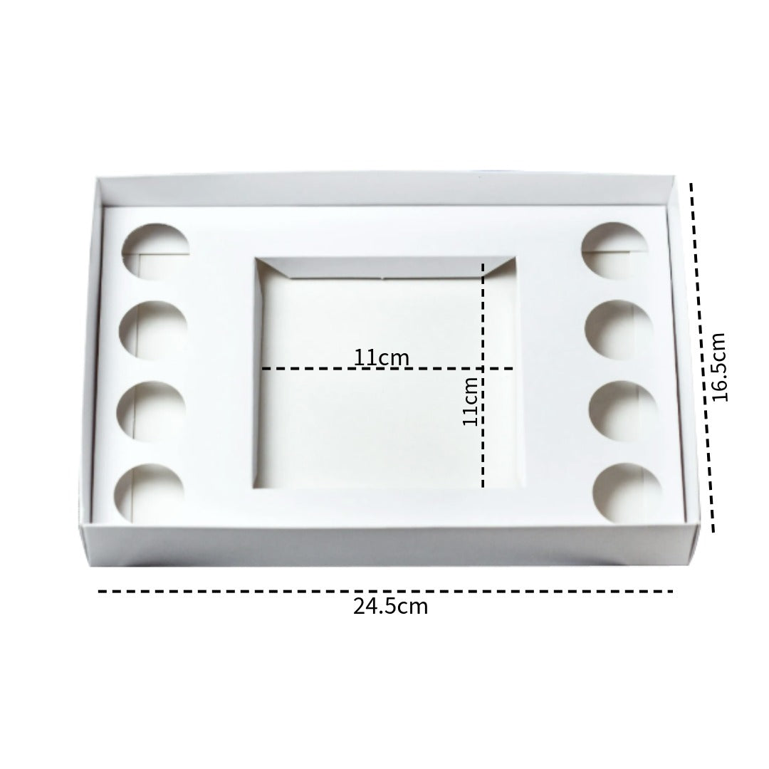 Box for Bento Cake + 8 Sweets with Clear Lid – Sturdy Paper | Pack of 10