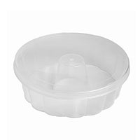 Thumbnail for Oven Safe Plastic Extra Large Pudding/Flan Pan With Lid - 5 Pack (1.1L) FLOWER BLUESTAR