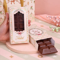 Thumbnail for Chocolate Bar Box 300g with Window - Grace Theme | Elegant Christmas Packaging (Pack of 10)