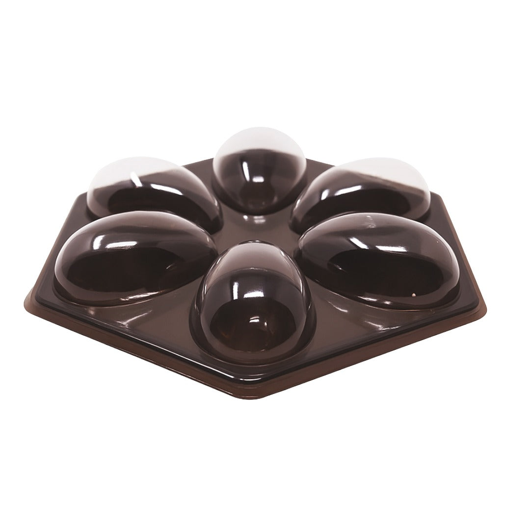 6 Cavities 50g Easter Egg Brown/Clear Case  (5 count)
