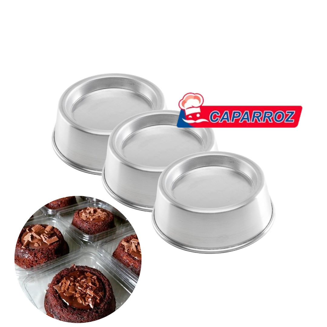 Mini Savarin Mold – Set of 3 – Baby Size 10x4cm – Aluminum Dessert Ring by Caparroz