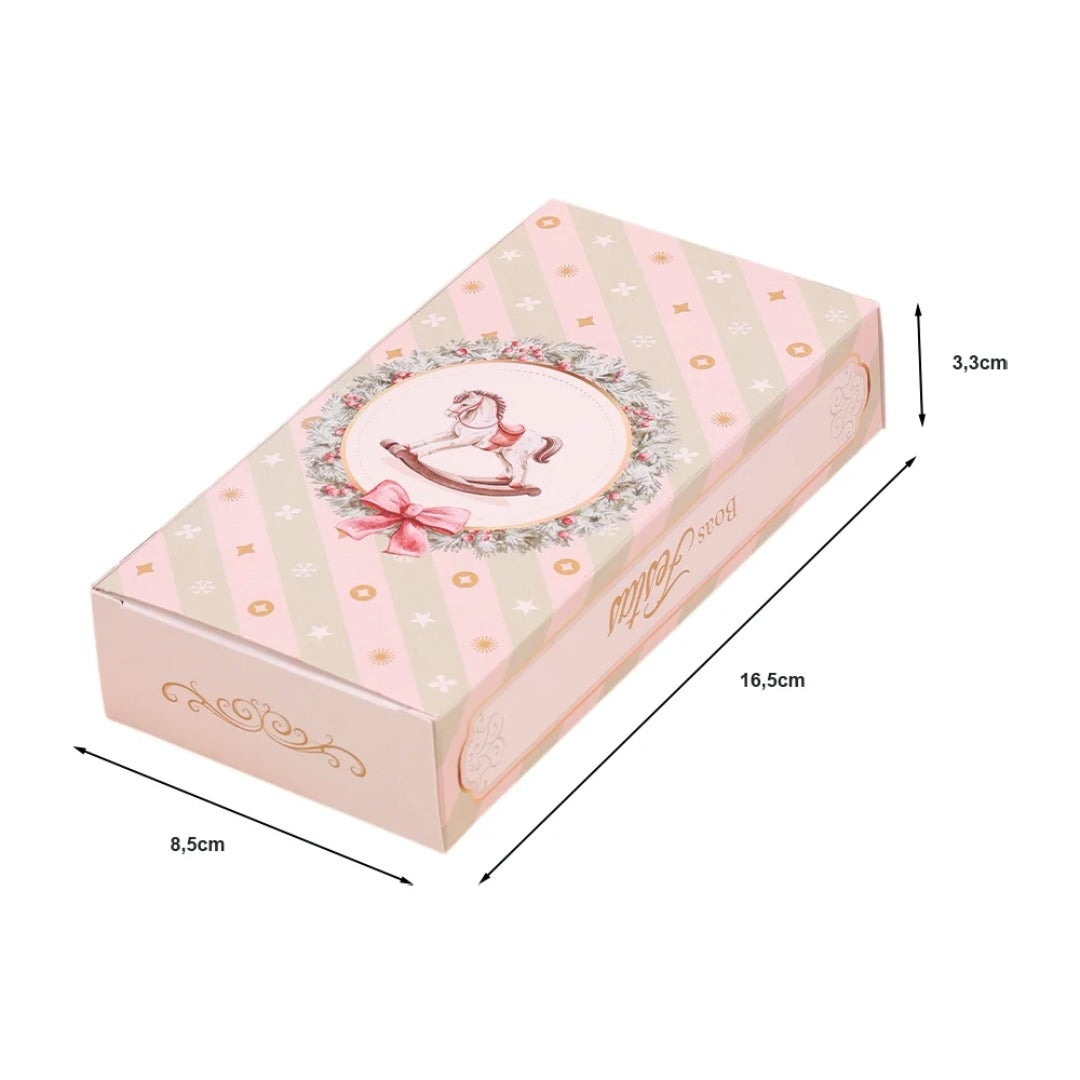 Chocolate Bar Box 300g with Window - Grace Theme | Elegant Christmas Packaging (Pack of 10)