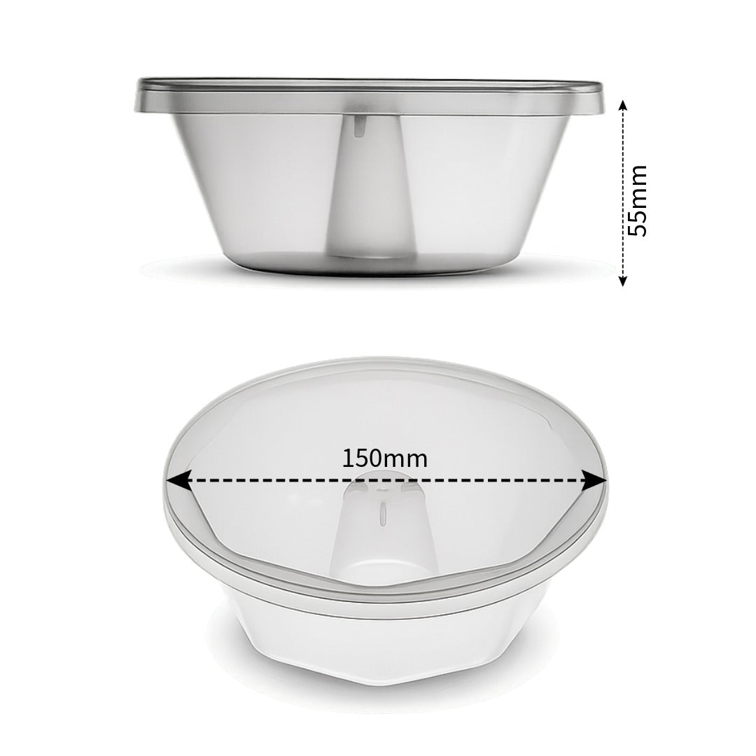 Oven Safe Plastic Large Pudding/Flan Pan With Lid - 6 Pack (500ml)