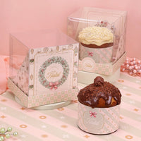 Thumbnail for Panettone Box 500g with Acetate Lid - Grace Theme | Elegant Christmas Packaging (5 Units)