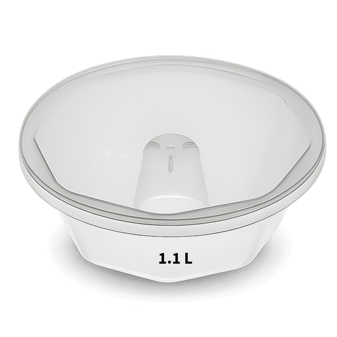 Oven Safe Plastic Extra Large Pudding/Flan Pan With Lid - 5 Pack (1.1L)